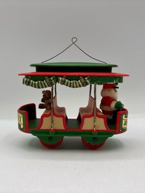 Hallmark Keepsake Ornament Dated 1982 Vintage Jolly Trolley 4th In The Series
